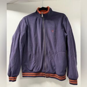 2/$90 Polo RL - Vintage Purple Fleece Jacket with Orange Accents